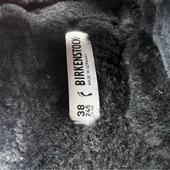 BIRKENSTOCK Arizona Big Buckle Shearling Sandals -NWT- Teddy Black- Women’s 7 - Picture 5 of 9